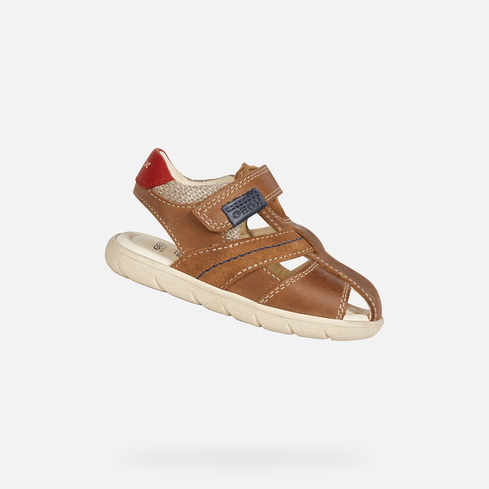 Geox Sandals Brown Alul Boy - Geox Baby Shoes - RNQXLO890